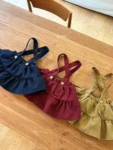 ［ohho］French shirring strap skirt