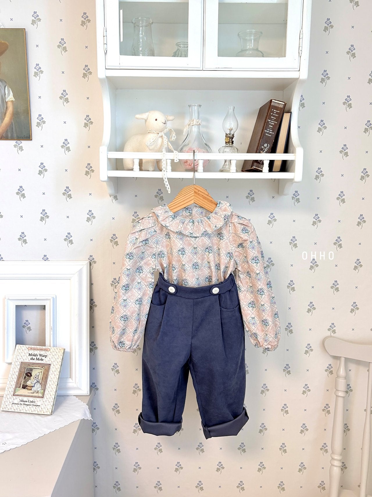 ［ohho］Pepper button pintuck pants