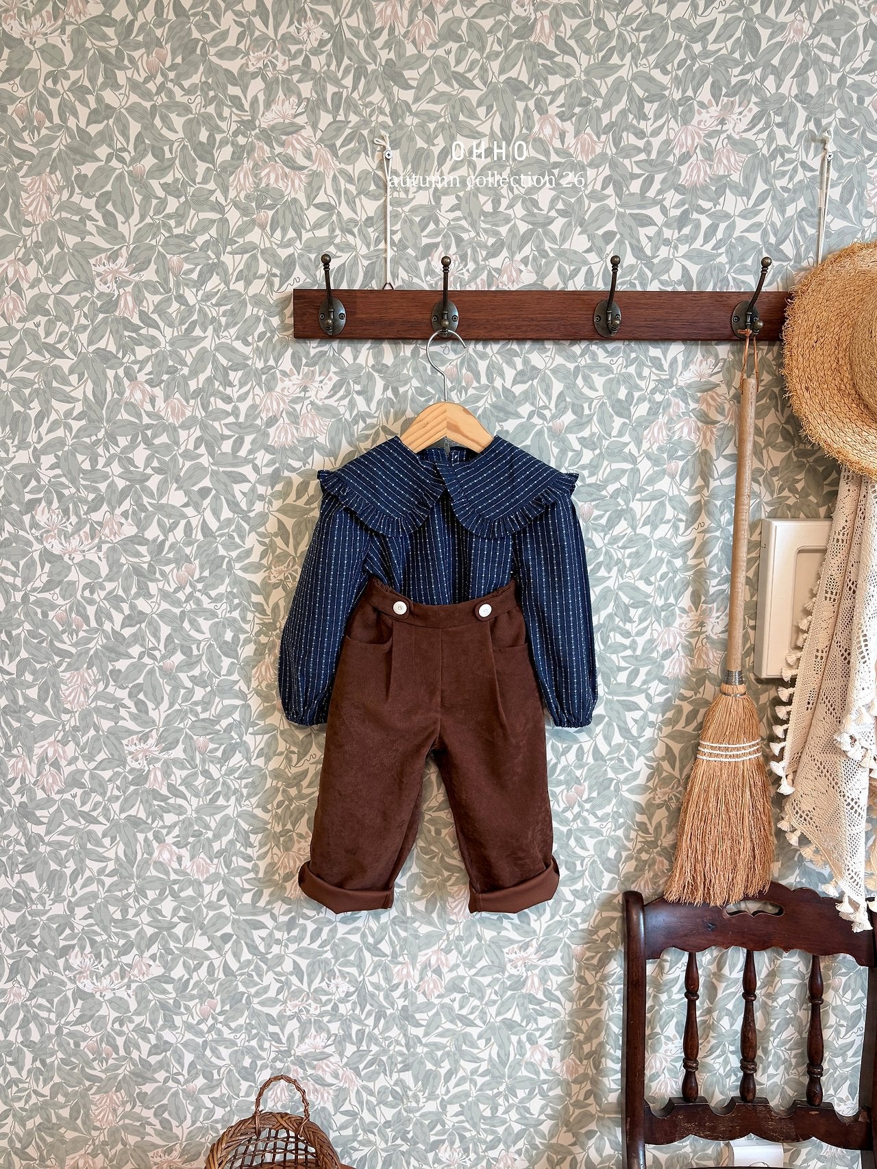 ［ohho］Pepper button pintuck pants