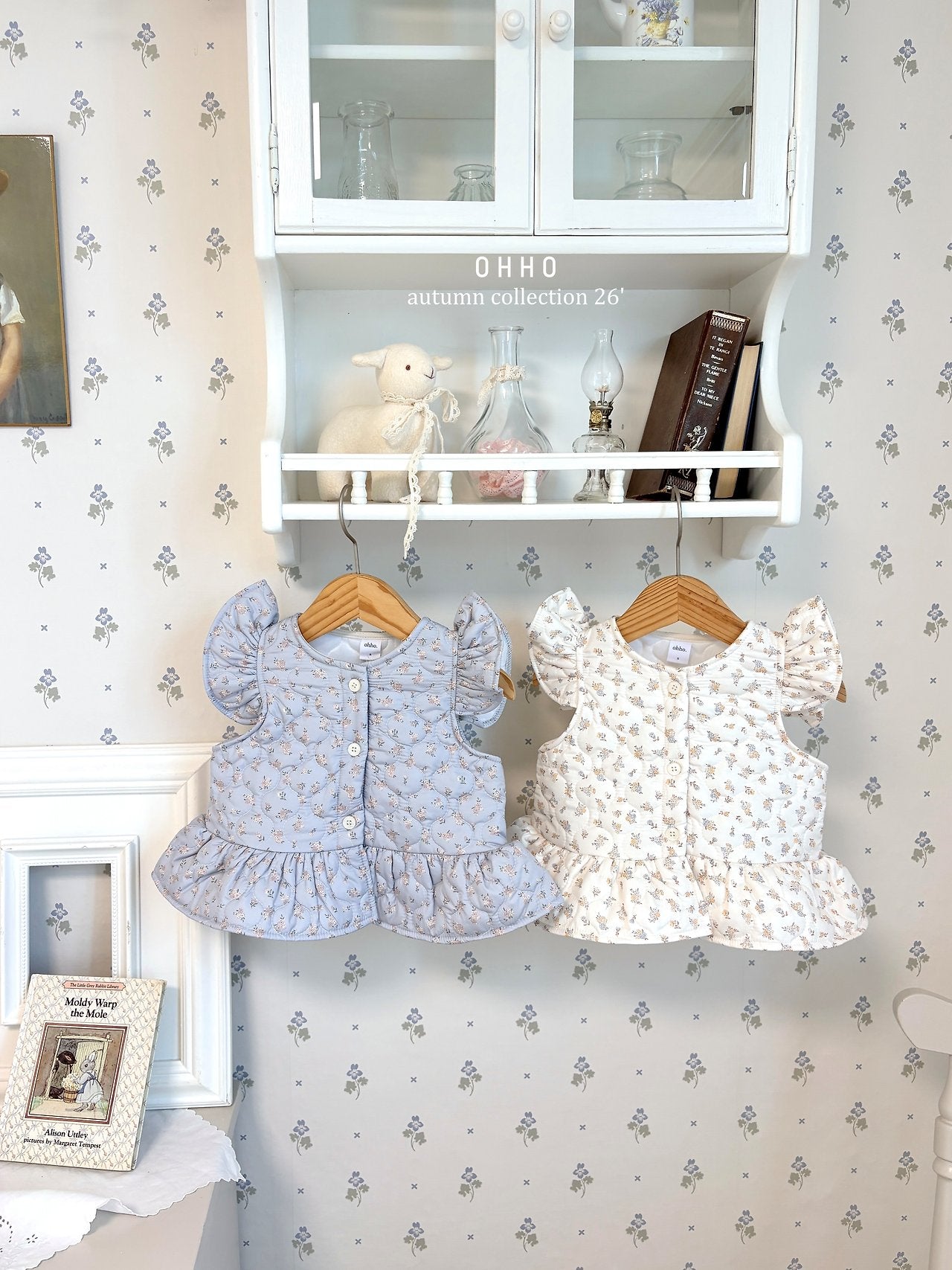 ［ohho］Rose quilte frill vest