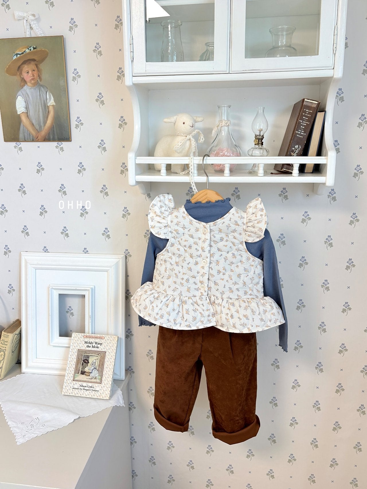 ［ohho］Rose quilte frill vest