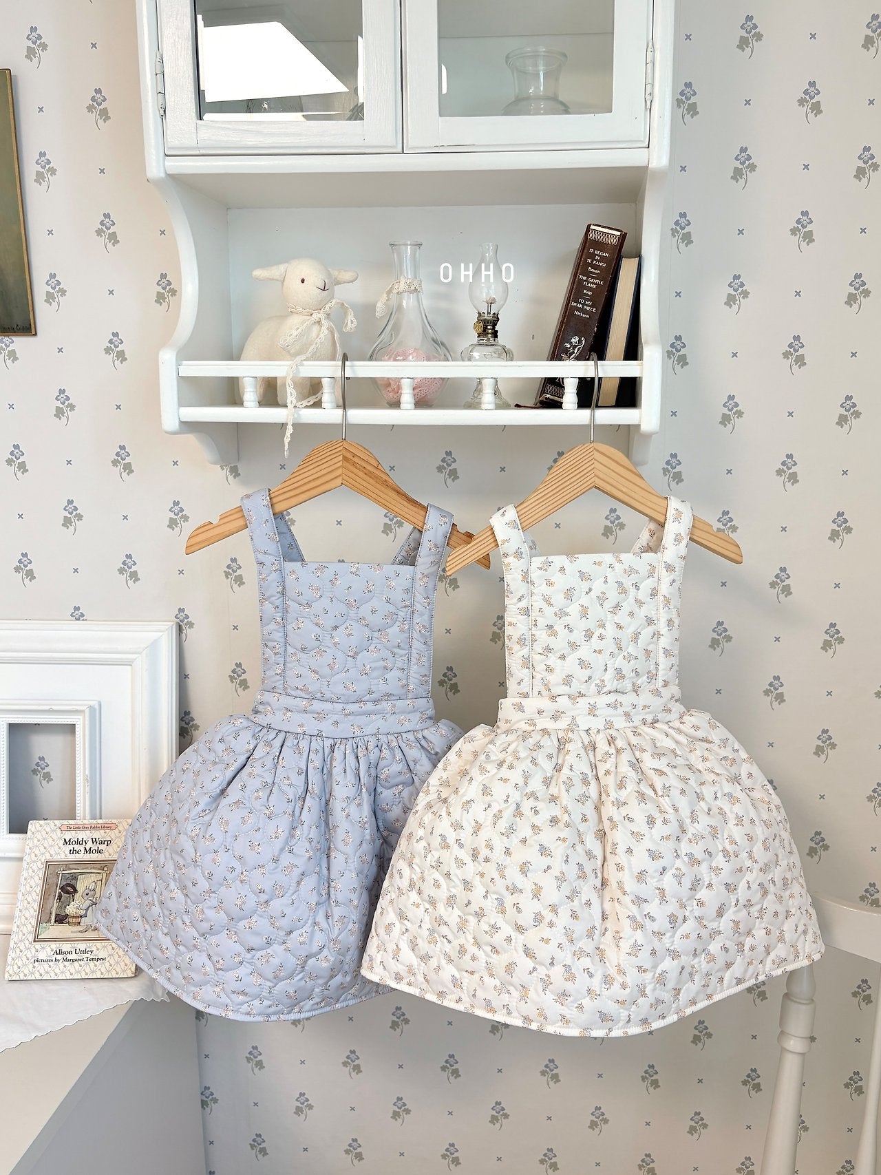［ohho］Rose quilte suspender skirt