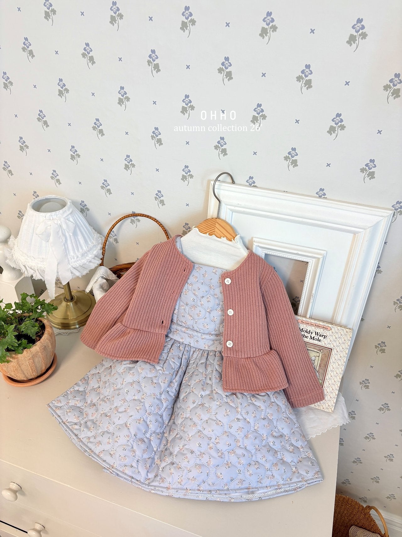 ［ohho］Rose quilte suspender skirt