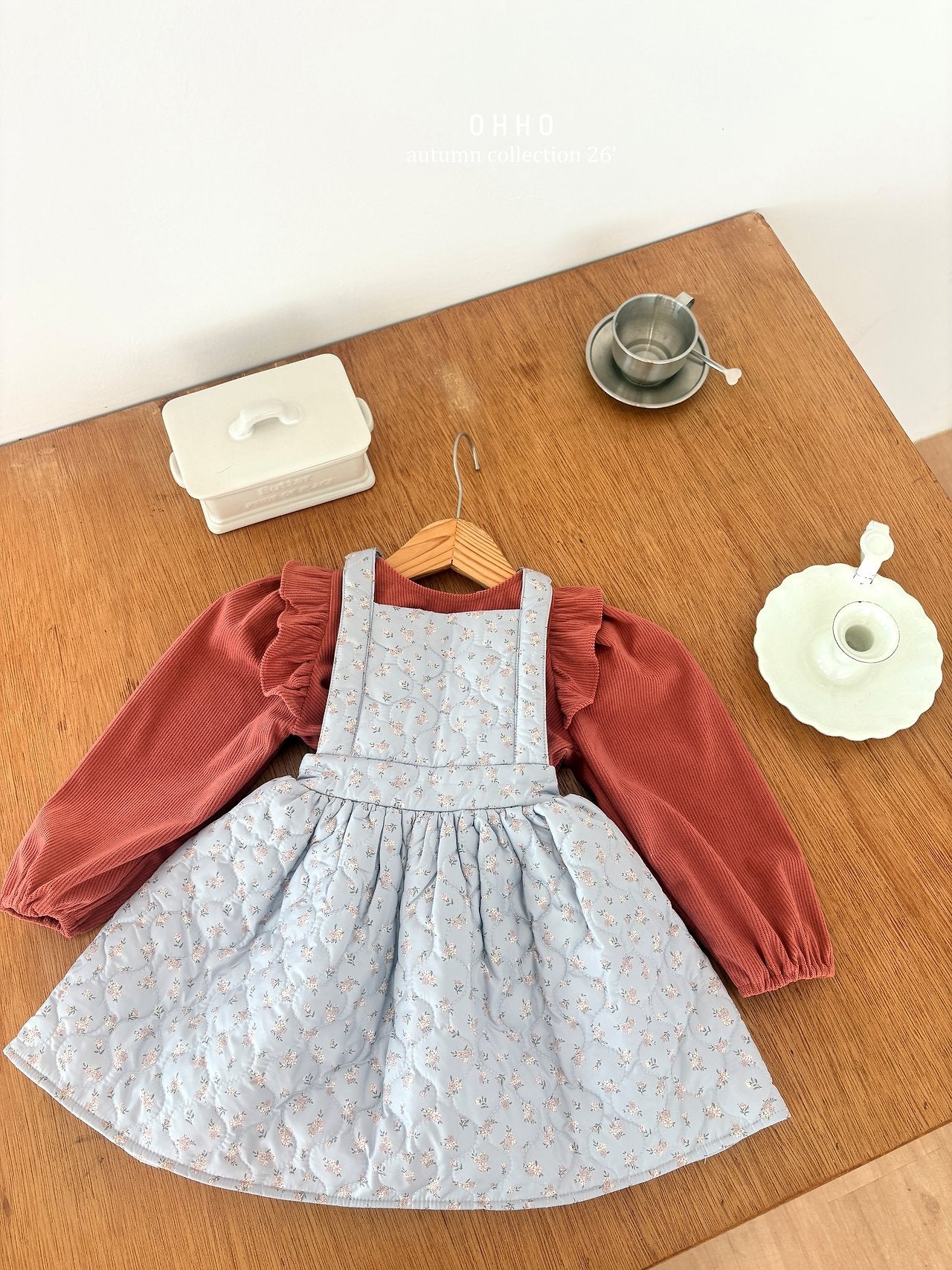 ［ohho］Rose quilte suspender skirt