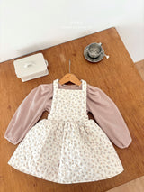 ［ohho］Rose quilte suspender skirt