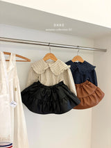 ［ohho］Leather shirring skirt