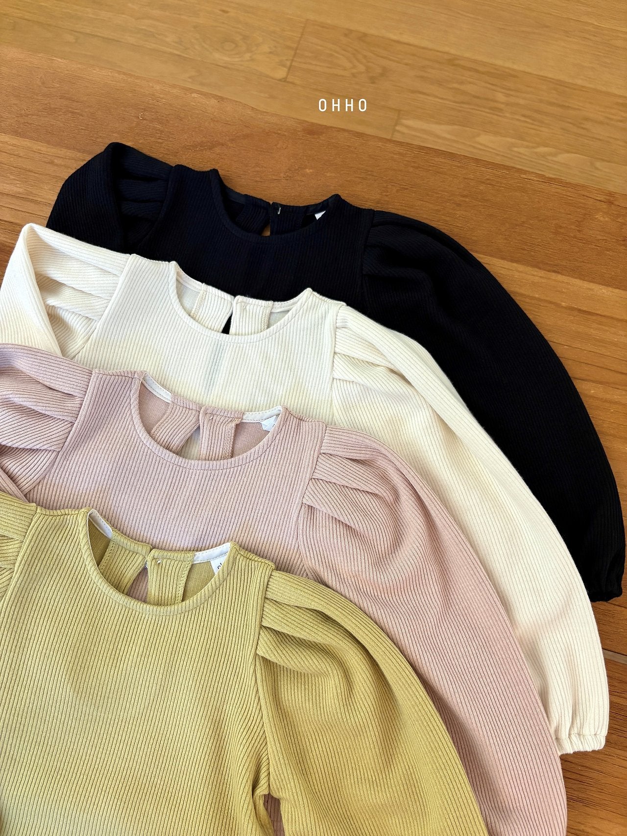 ［ohho］Vanilla puff long-sleeve tee