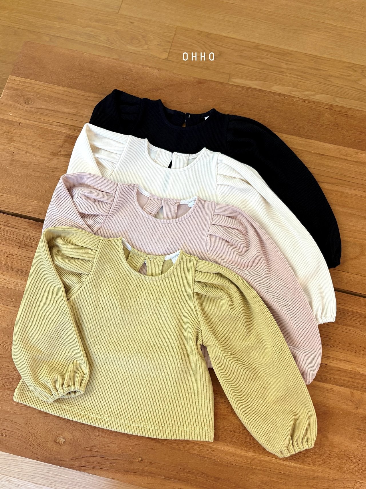 ［ohho］Vanilla puff long-sleeve tee