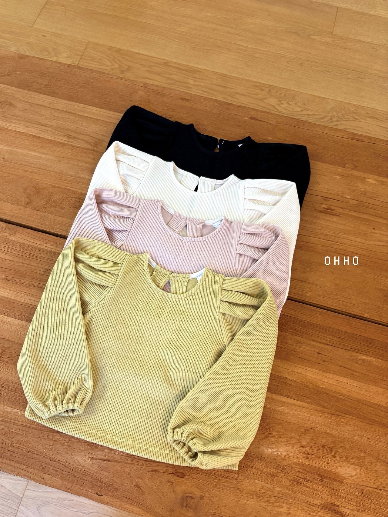 ［ohho］Vanilla puff long-sleeve tee