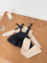 ［ohho］Herringbone denim strap blouse