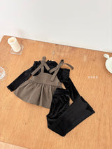 ［ohho］Herringbone denim strap blouse