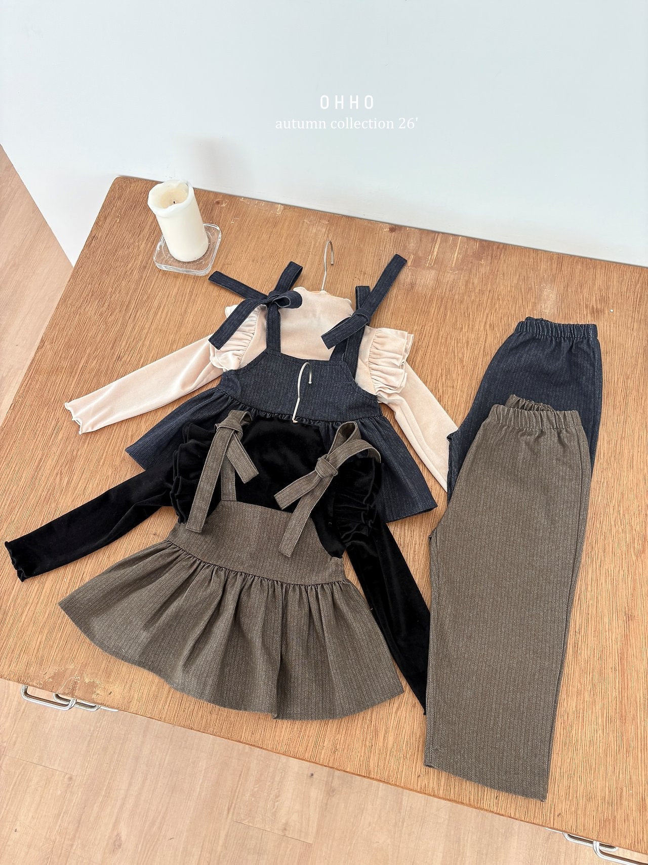 ［ohho］Herringbone denim strap blouse