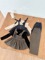 ［ohho］Herringbone denim strap blouse