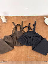 ［ohho］Herringbone denim strap blouse