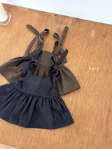 ［ohho］Herringbone denim strap blouse
