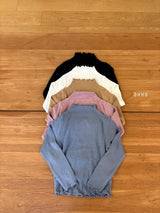 ［ohho］Dove rib half-turtleneck tee