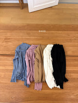 ［ohho］Dove rib half-turtleneck tee