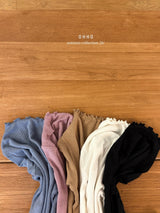 ［ohho］Dove rib half-turtleneck tee