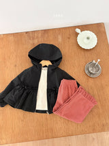 ［ohho］Soft corduroy frill pants