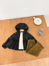 ［ohho］Soft corduroy frill pants