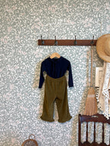 ［ohho］Soft corduroy frill pants