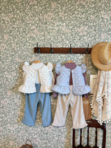 ［ohho］Soft corduroy frill pants