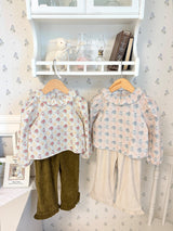 ［ohho］Soft corduroy frill pants