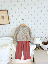 ［ohho］Soft corduroy frill pants
