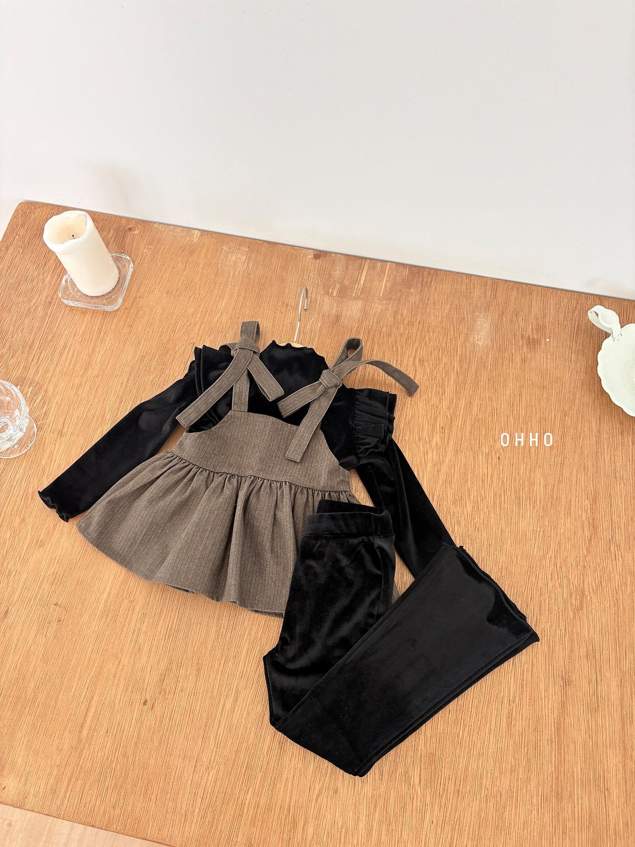 ［ohho］French velvet flare pants