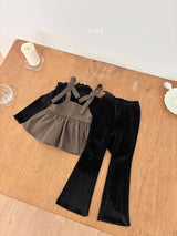 ［ohho］French velvet flare tee