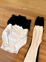［ohho］French velvet flare tee