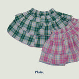 ［plain］Check cancan skirt