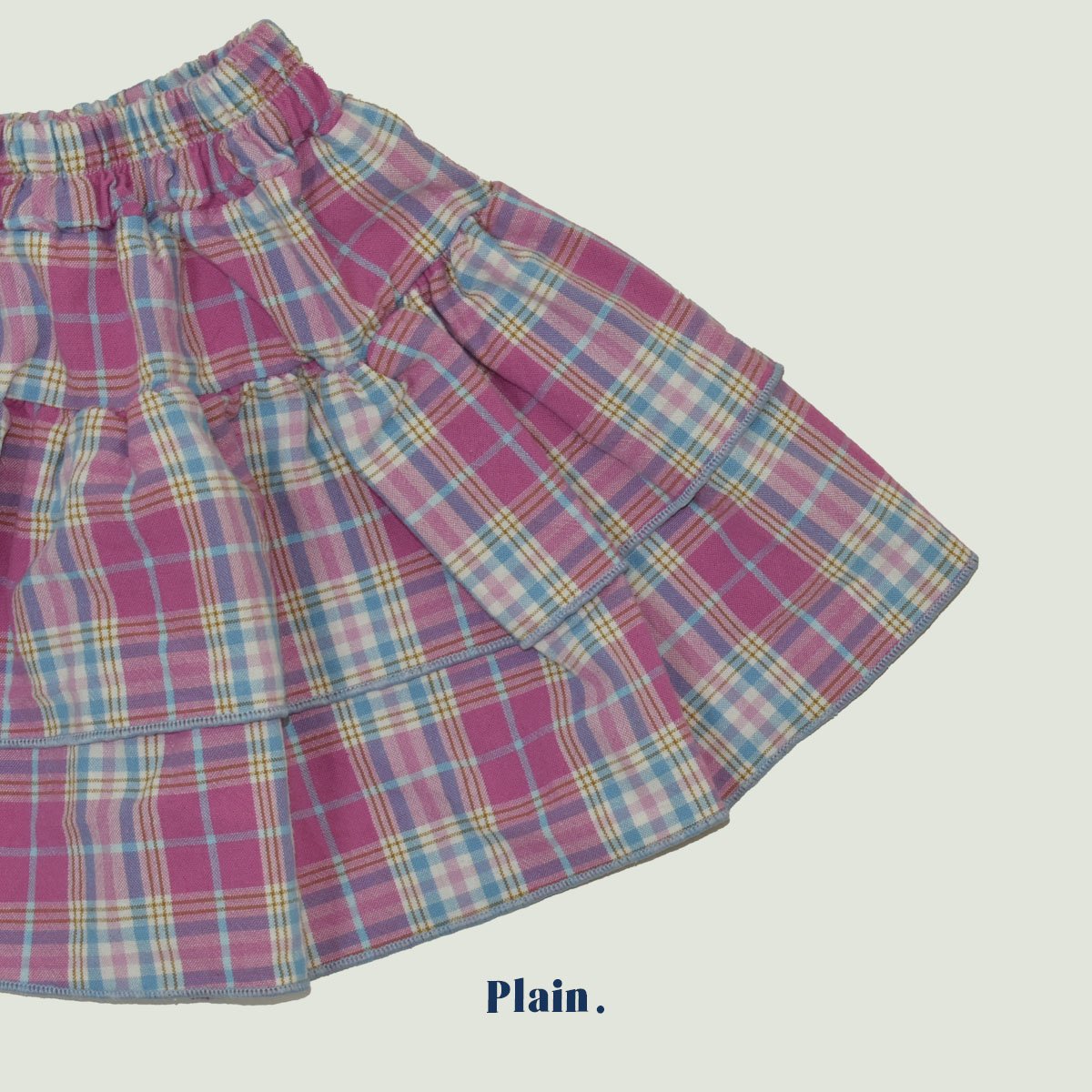 ［plain］Check cancan skirt