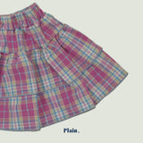 ［plain］Check cancan skirt