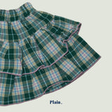 ［plain］Check cancan skirt
