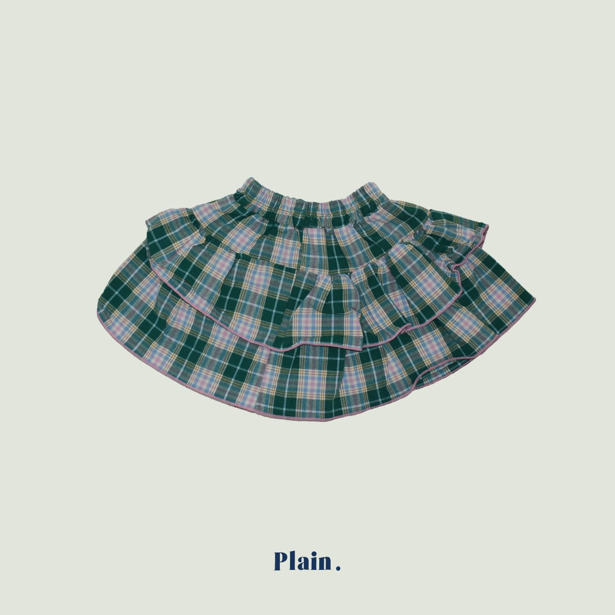 ［plain］Check cancan skirt