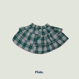 ［plain］Check cancan skirt