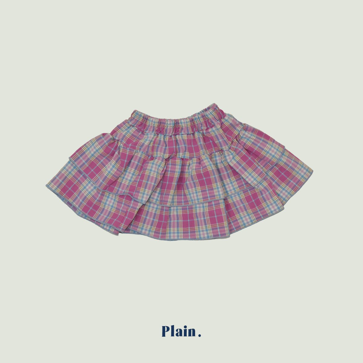 ［plain］Check cancan skirt