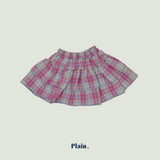 ［plain］Check cancan skirt
