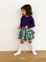 ［plain］Check cancan skirt