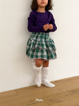 ［plain］Check cancan skirt