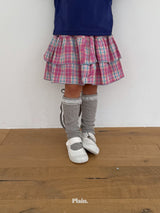 ［plain］Check cancan skirt