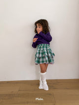 ［plain］Check cancan skirt