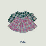 ［plain］Check cancan skirt