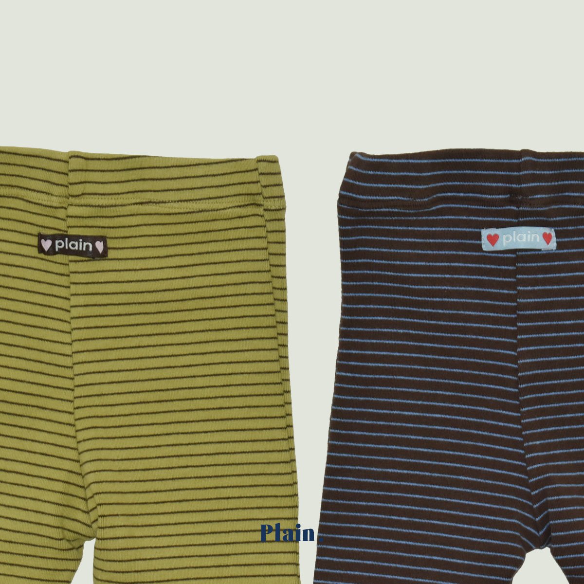 ［plain］Stripe ribbuny leggings