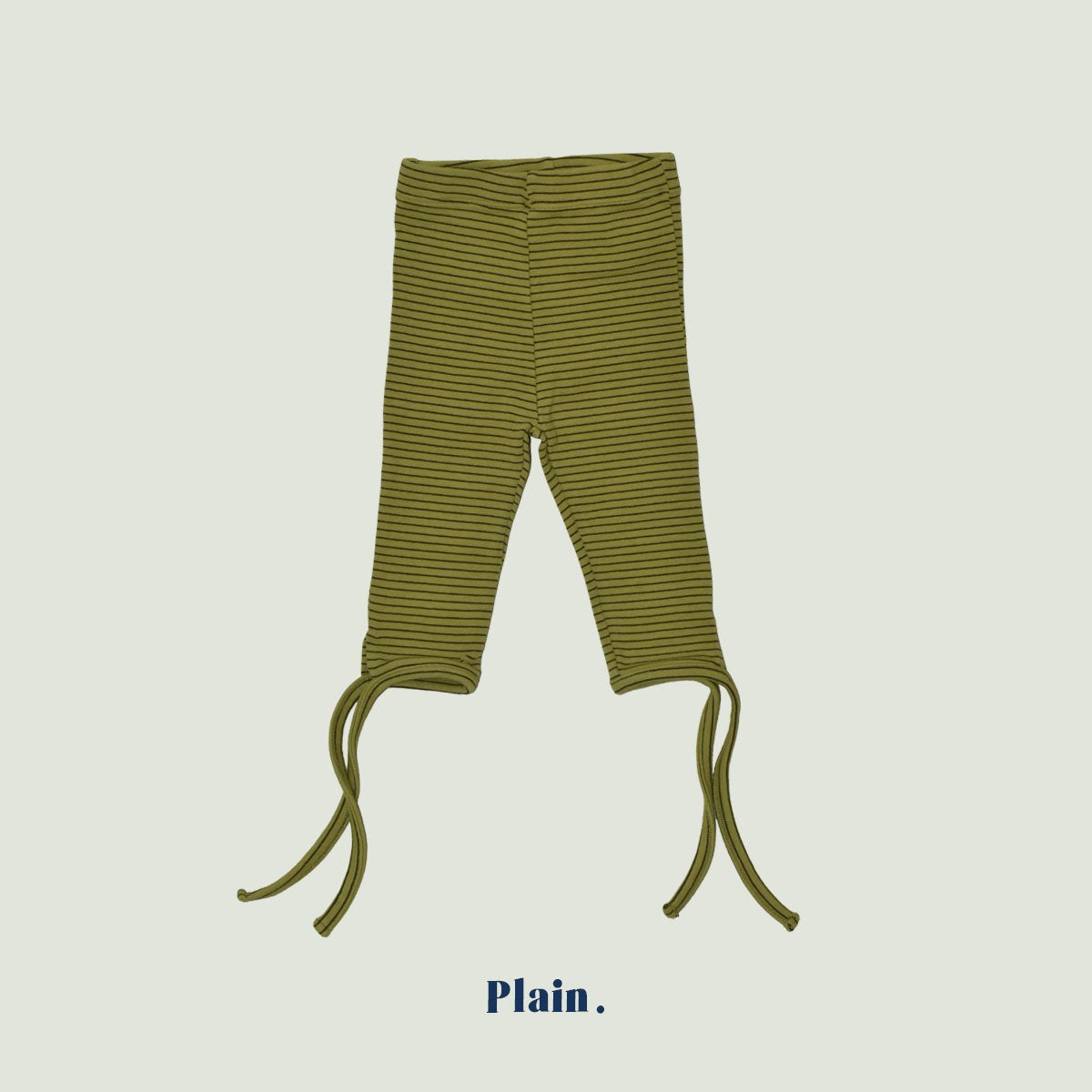 ［plain］Stripe ribbuny leggings
