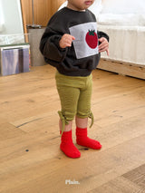 ［plain］Stripe ribbuny leggings