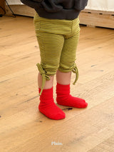 ［plain］Stripe ribbuny leggings