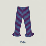 ［plain］Frill stripe leggings