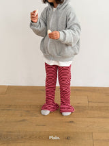 ［plain］Frill stripe leggings